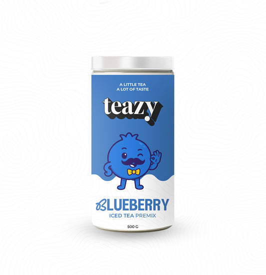 Teazy Blueberry iced tea with fresh blueberries